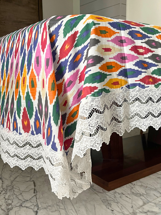 ikat print colourful party table cloth online india