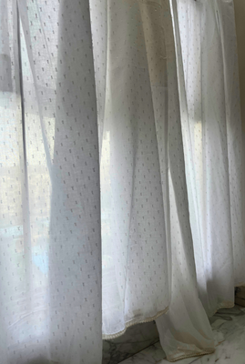 white cotton and lace curtain for window and door