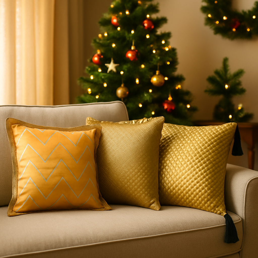 Luxe Silk Fused Gold Cushion Cover