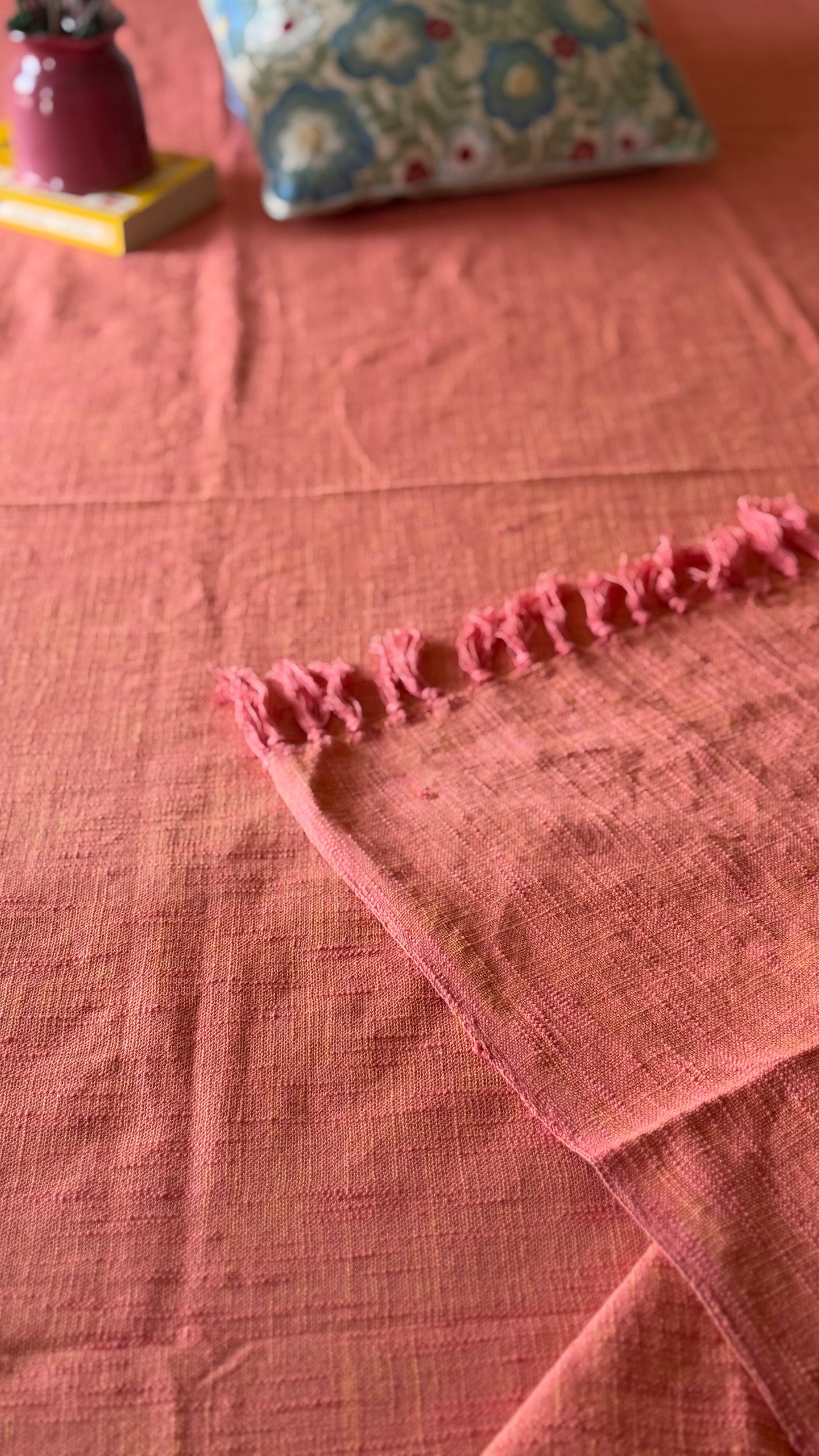 Gerua Aangan Handloom Bed Cover