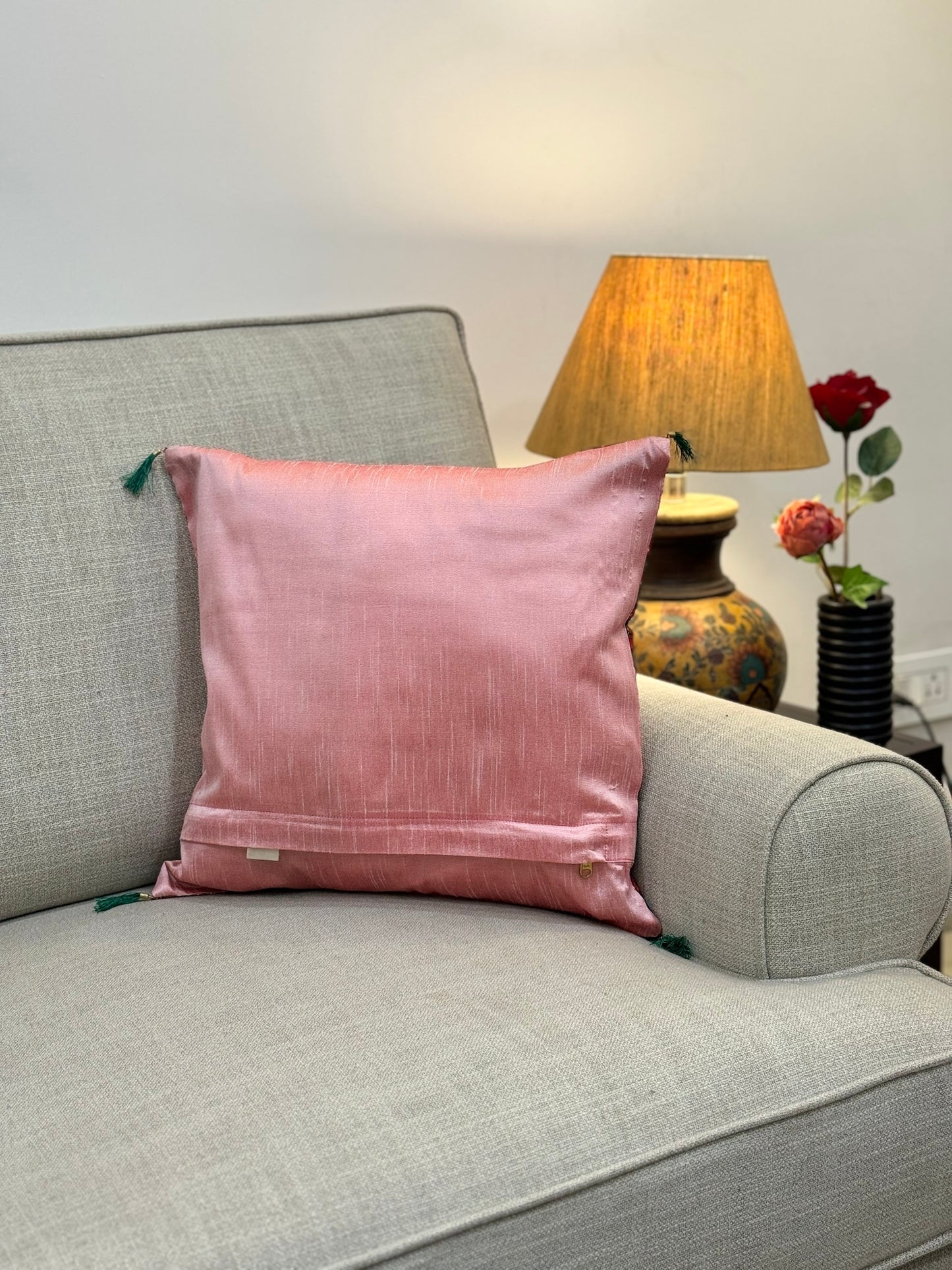 Festive Printed Silk Cushion Cover