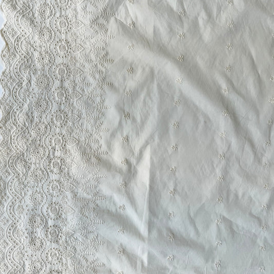 Pearl White Hakoba Cotton Fabric