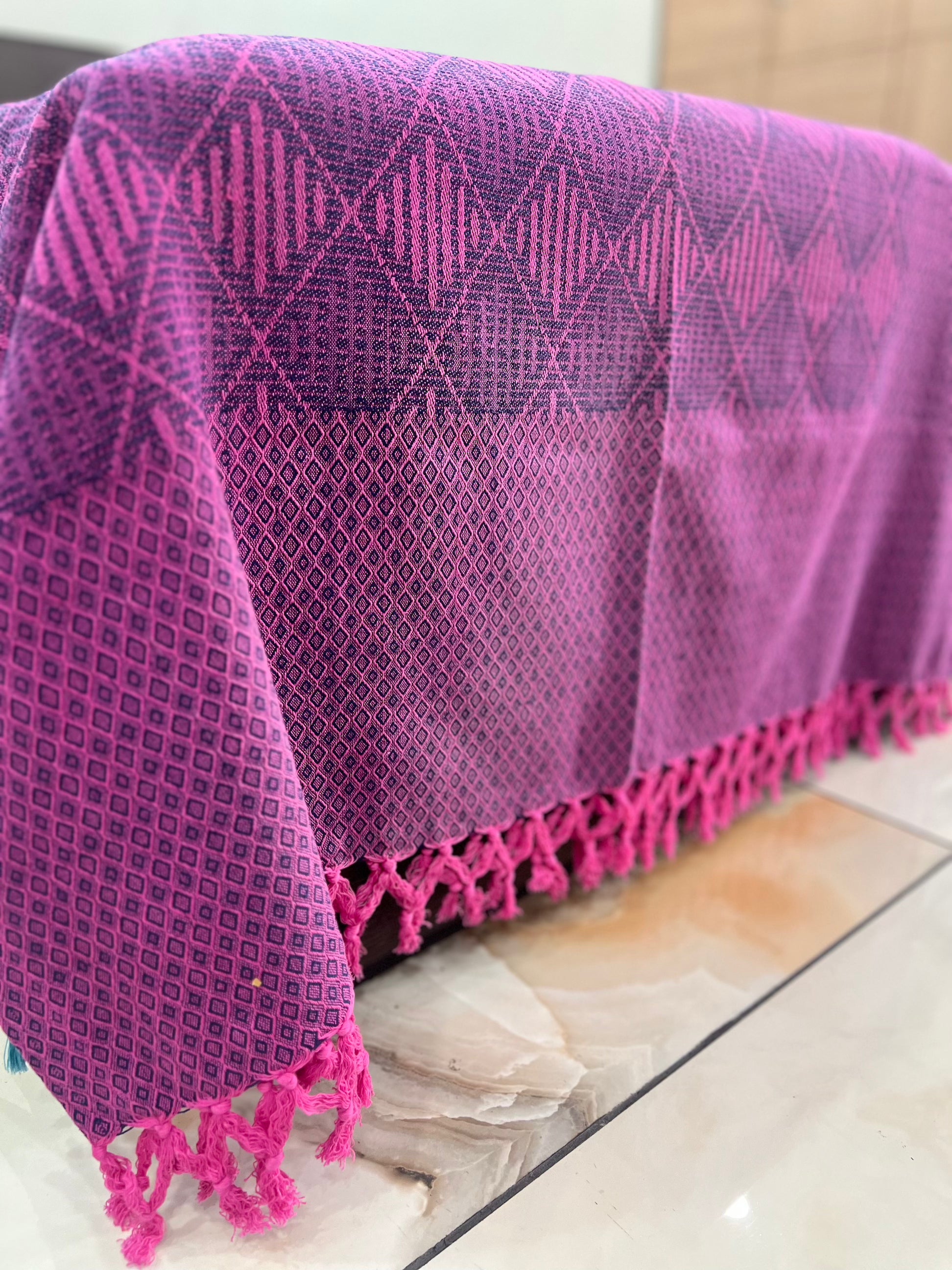 mauve colour king size beautiful bed covering