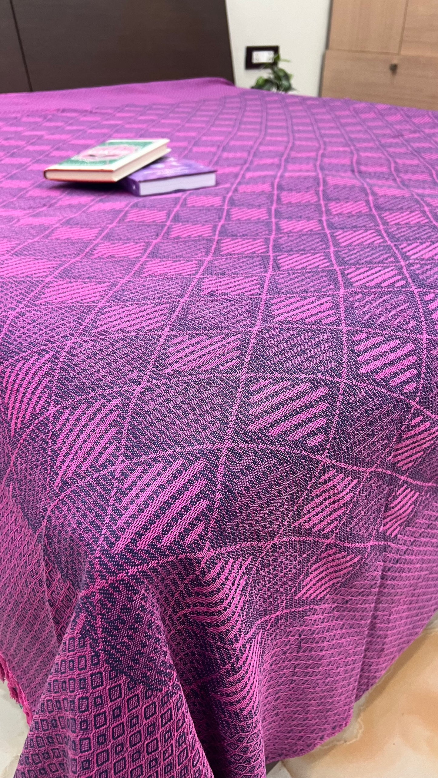 purple colour cotton bedding set