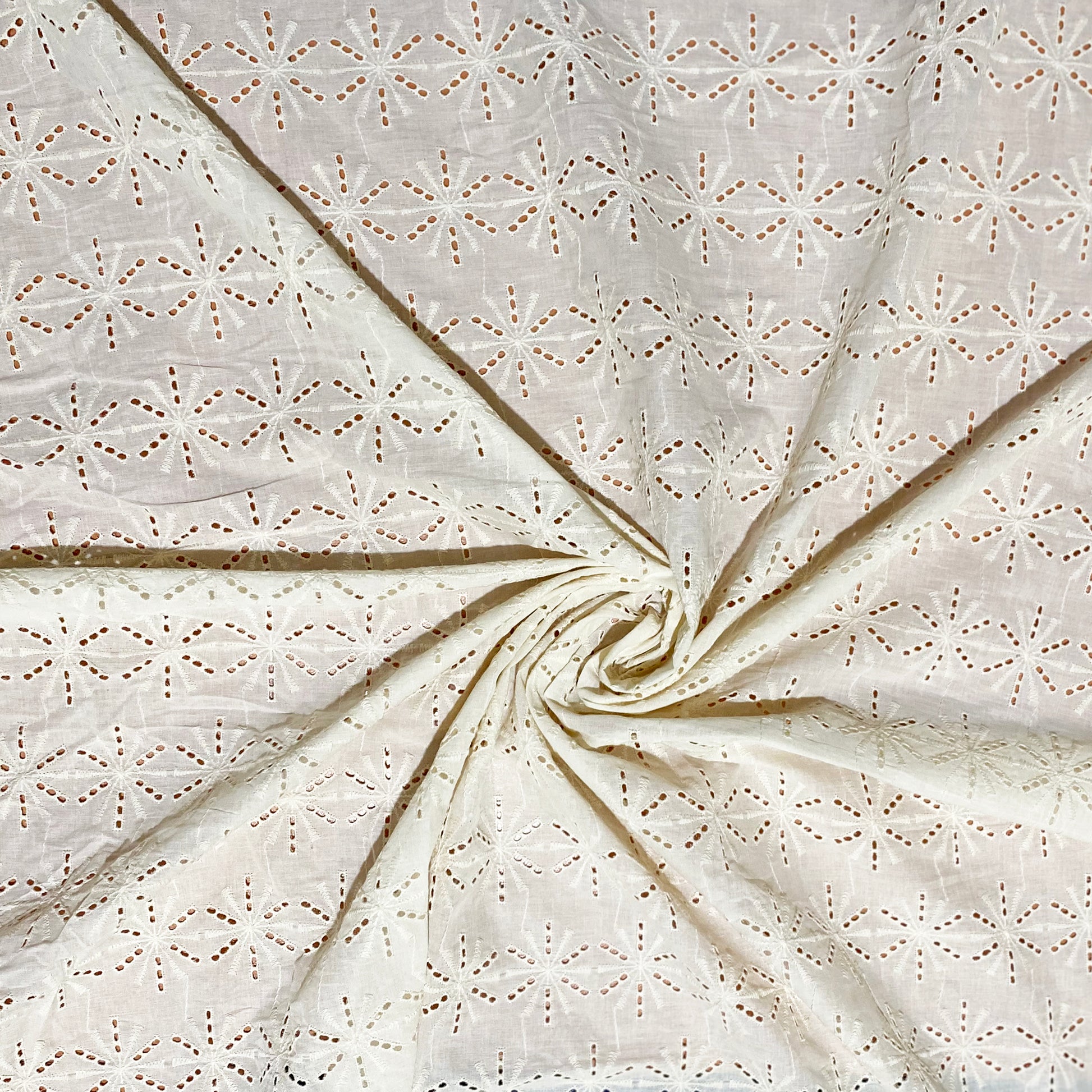 off white dyeable schiffli fabric online