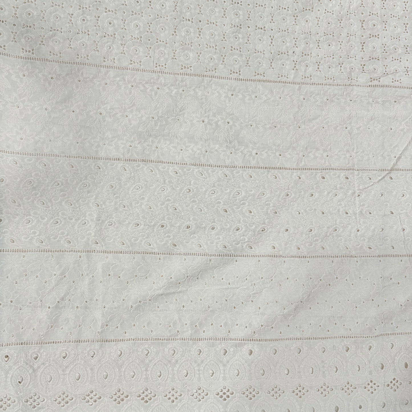 off white cutwork cotton hakoba fabric online