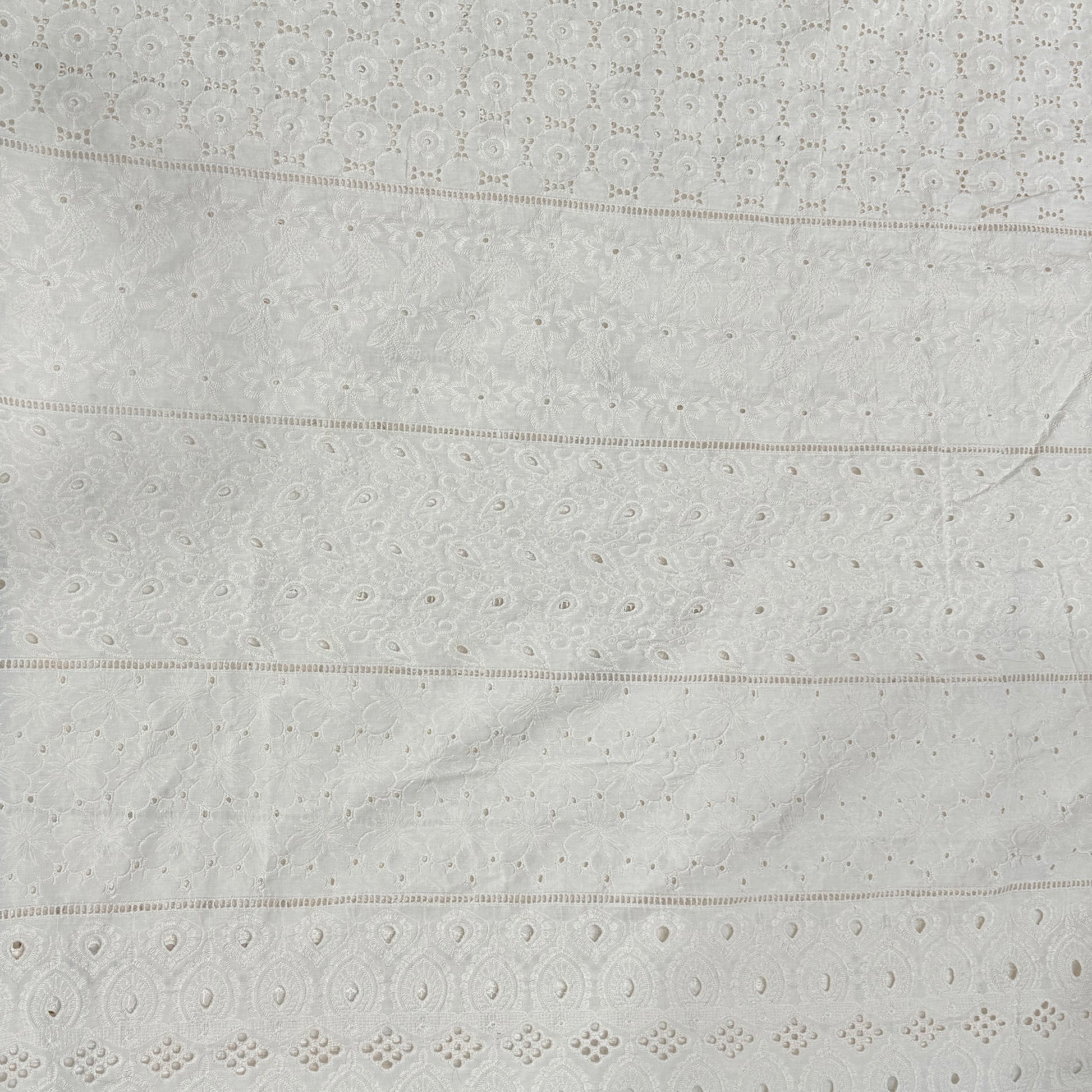 off white cutwork cotton hakoba fabric online