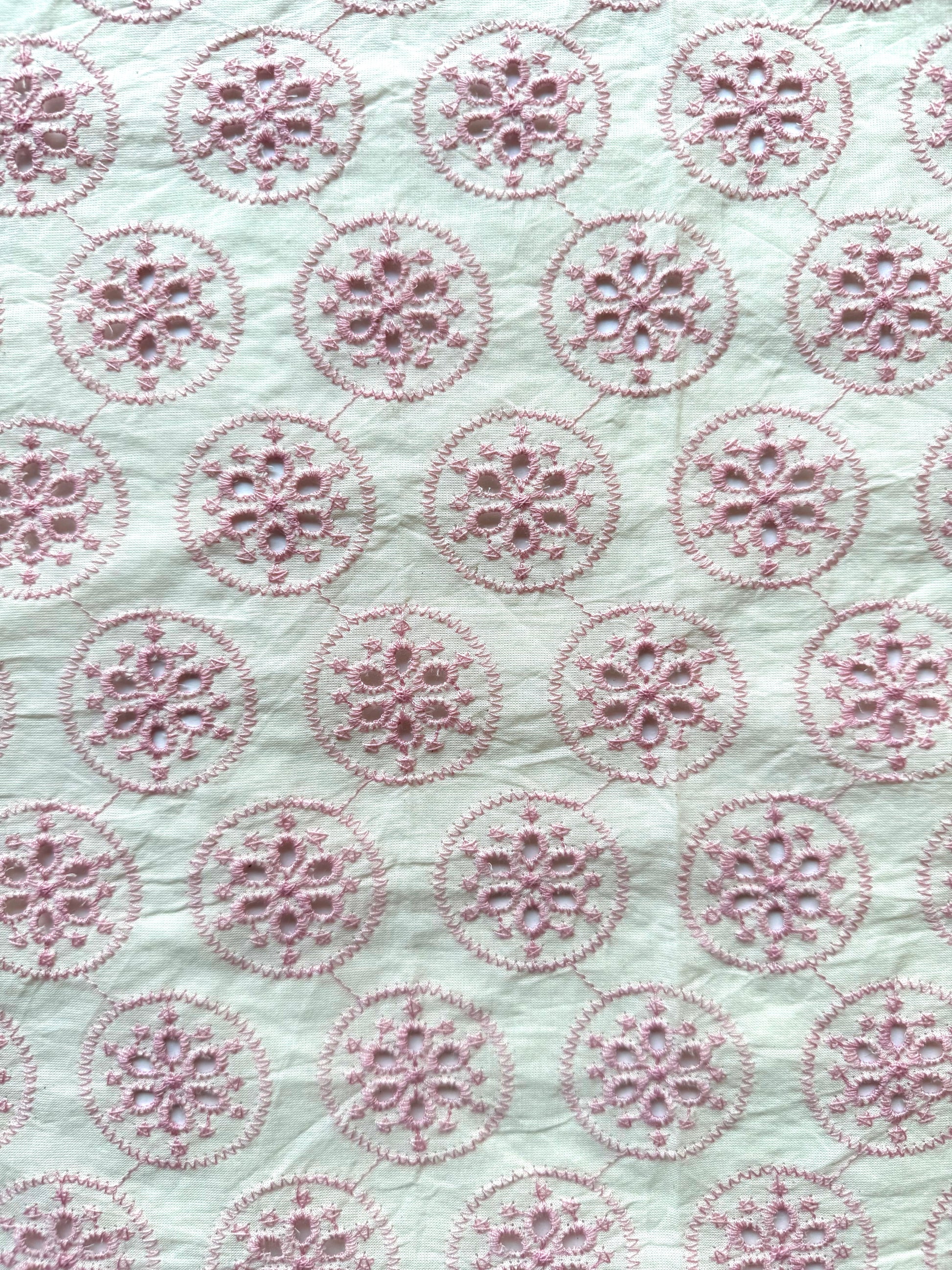pink hakoba fabric with holes