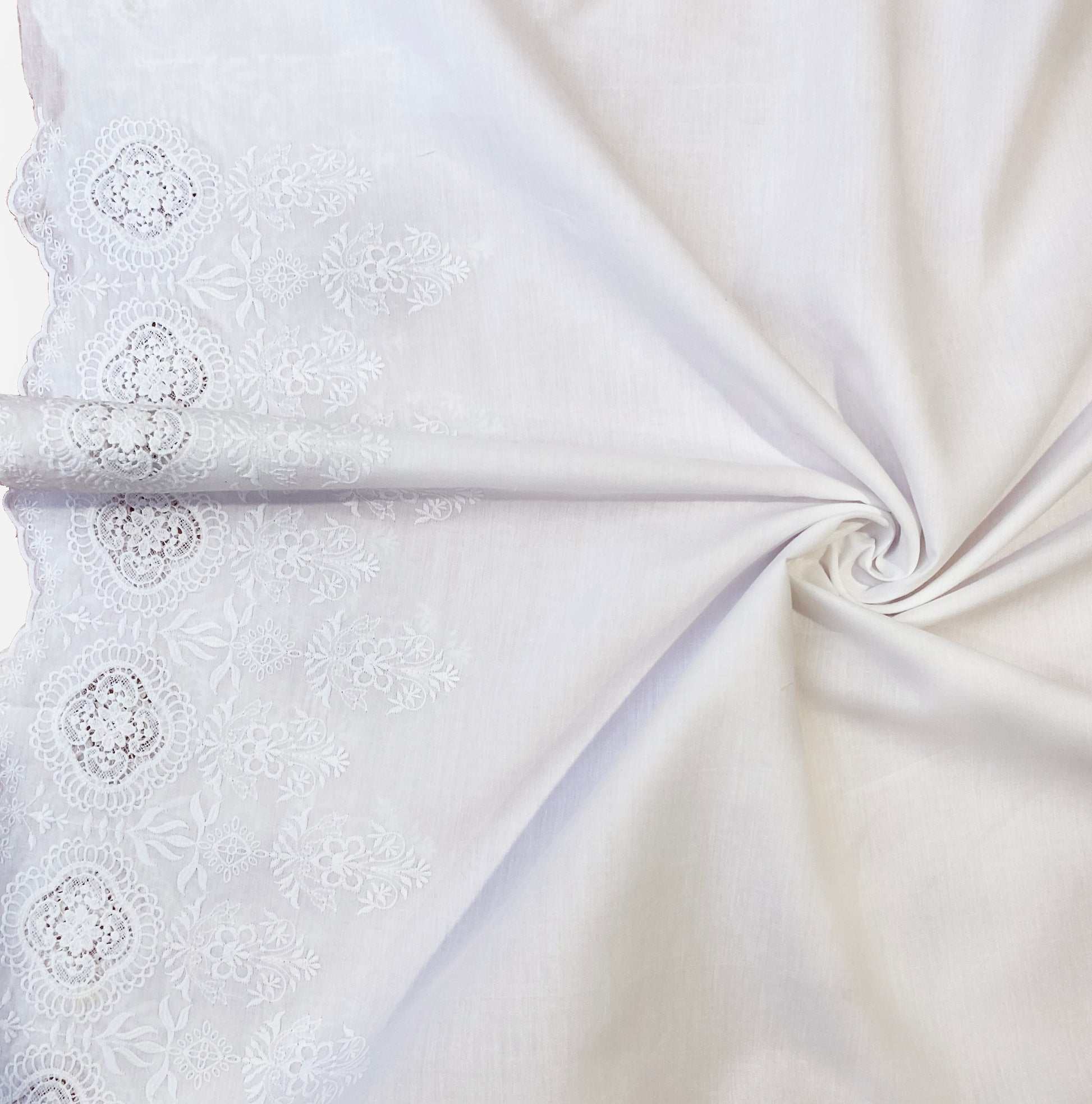 vintage border schiffli fabric for shirts
