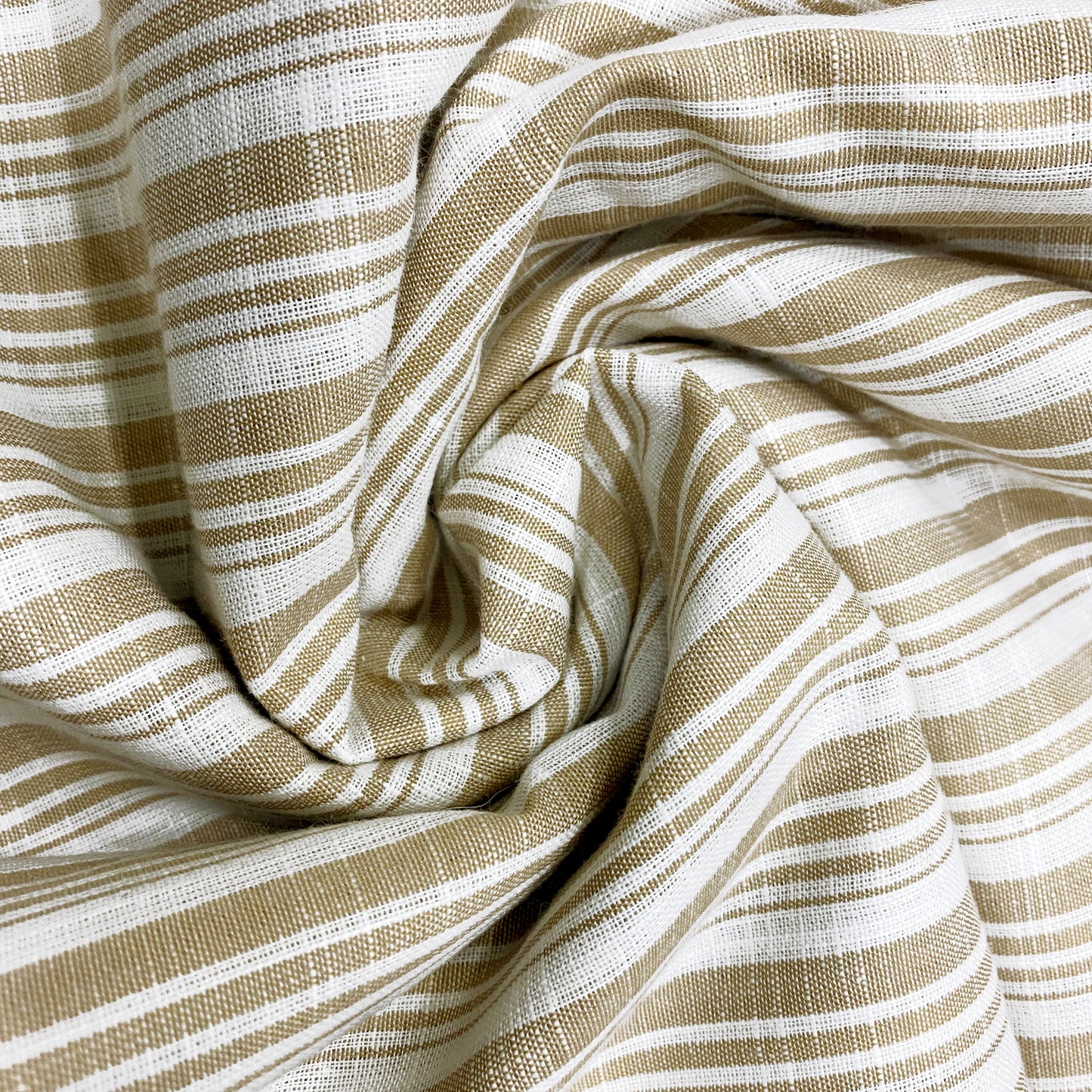 Brown Striped Cotton Fabric