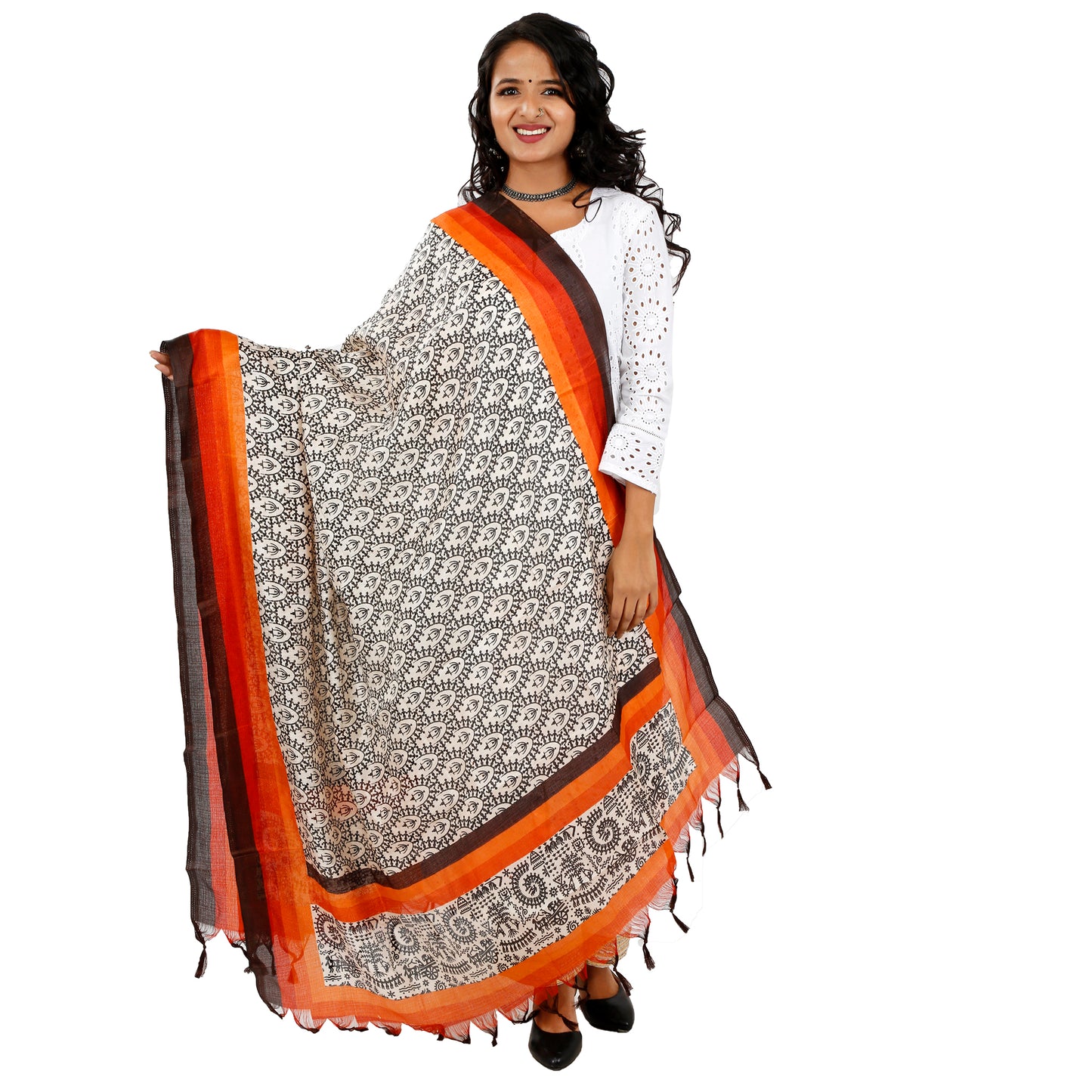 Traditional Warli Art Dupatta