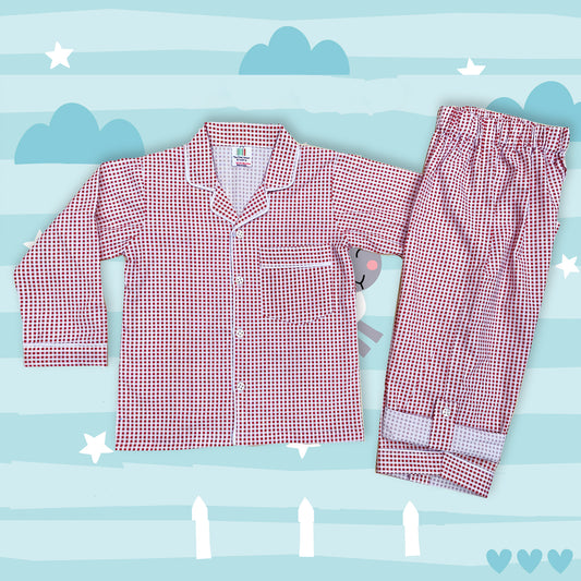 Classic Checks Boys Cotton Night Suit