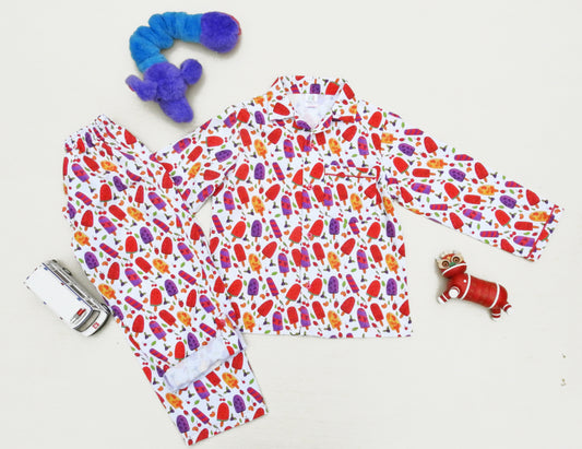 Lick Lollies Print Boys Night Suit