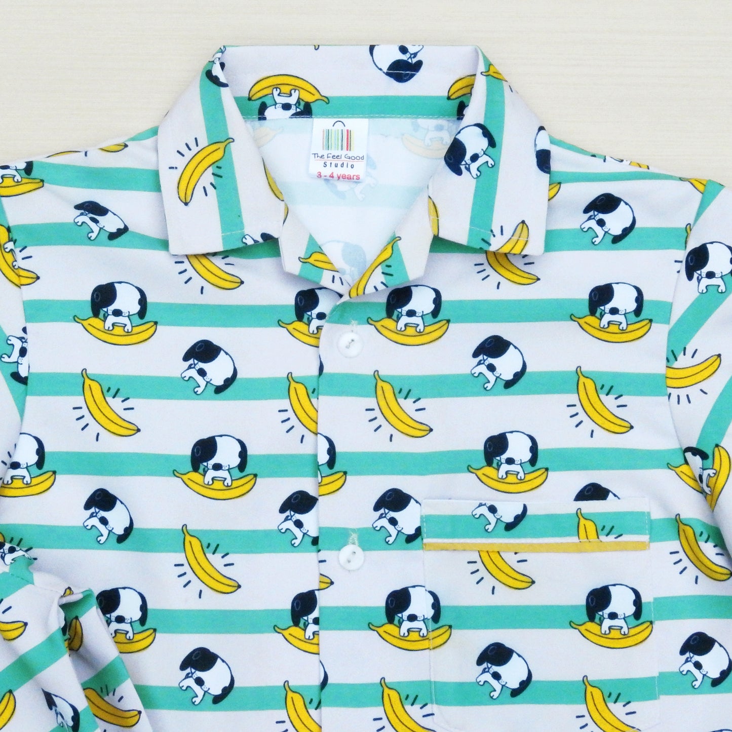 Doggy Banana Print Boys Night Suit