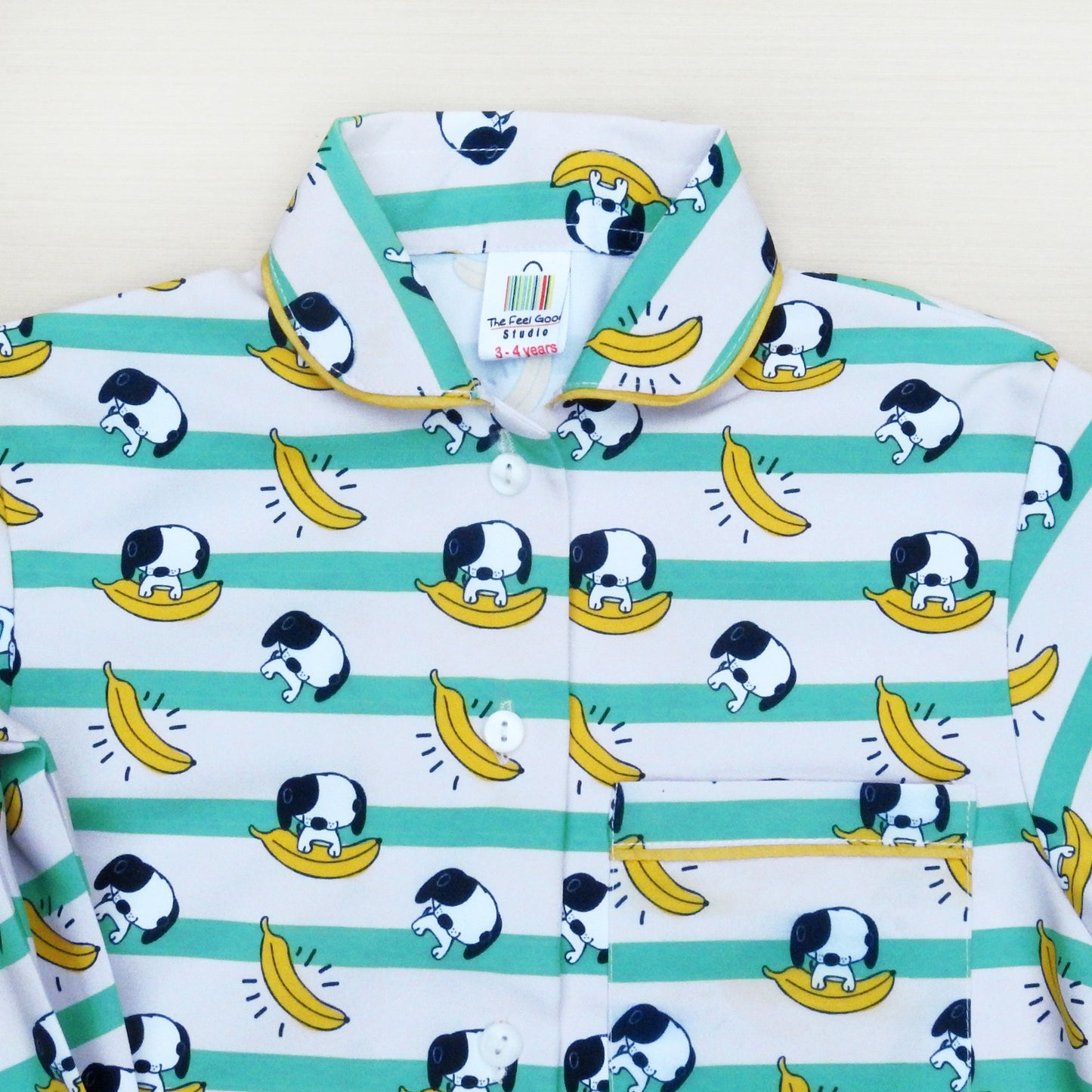 Doggy Banana Print Girls Nightsuit