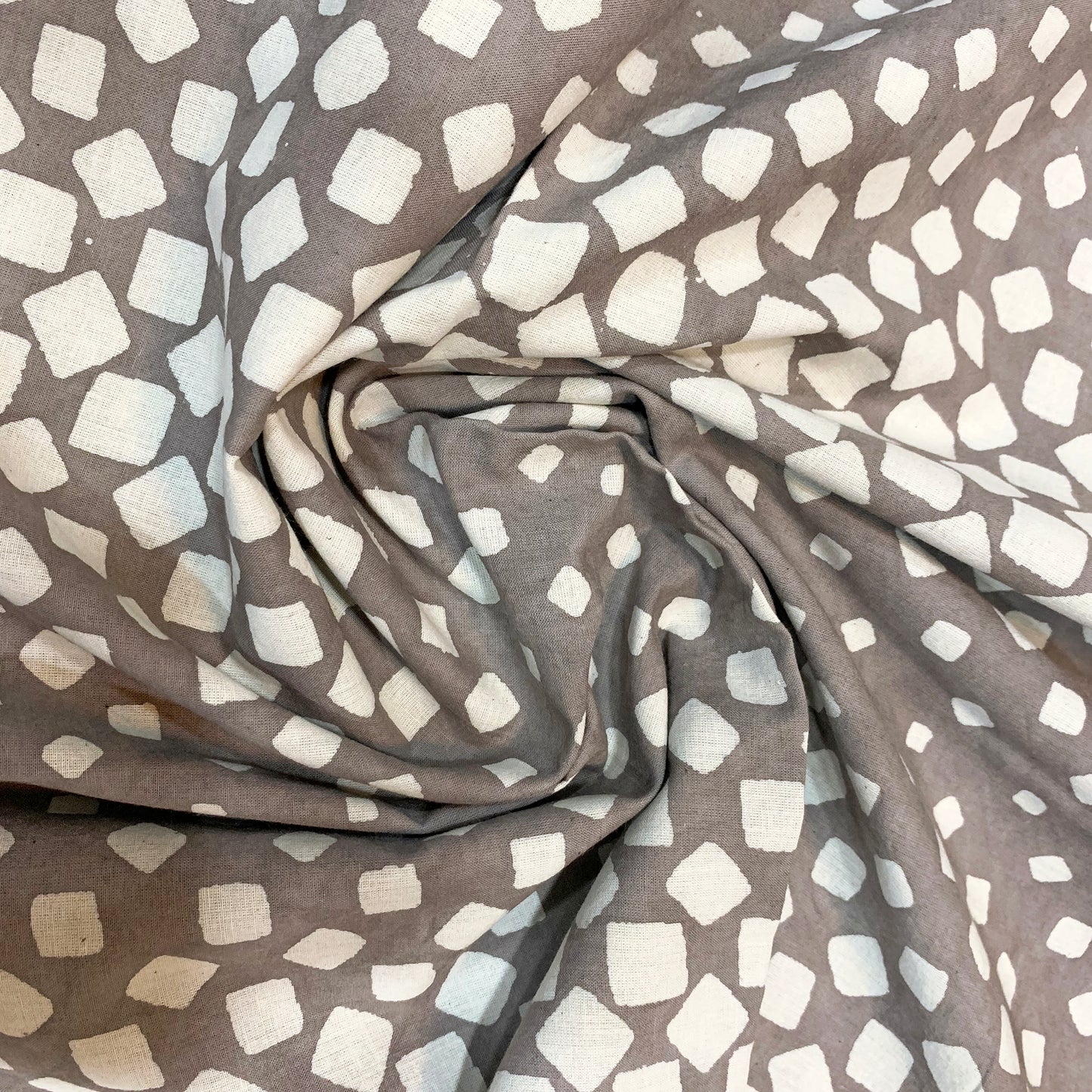Grey & Off White Summery Cotton Fabric
