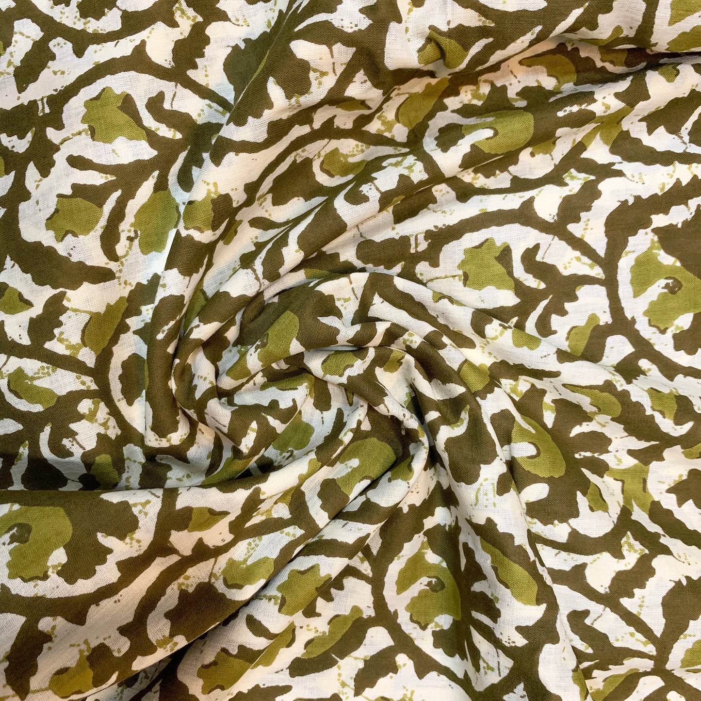 Shades Of Green Floral Cotton Print
