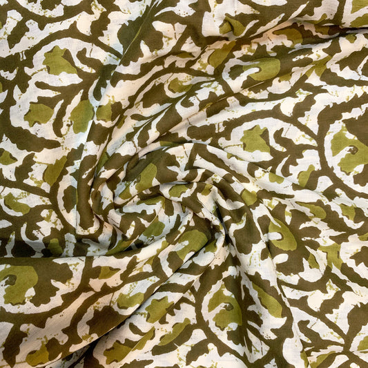 Shades Of Green Floral Cotton Print