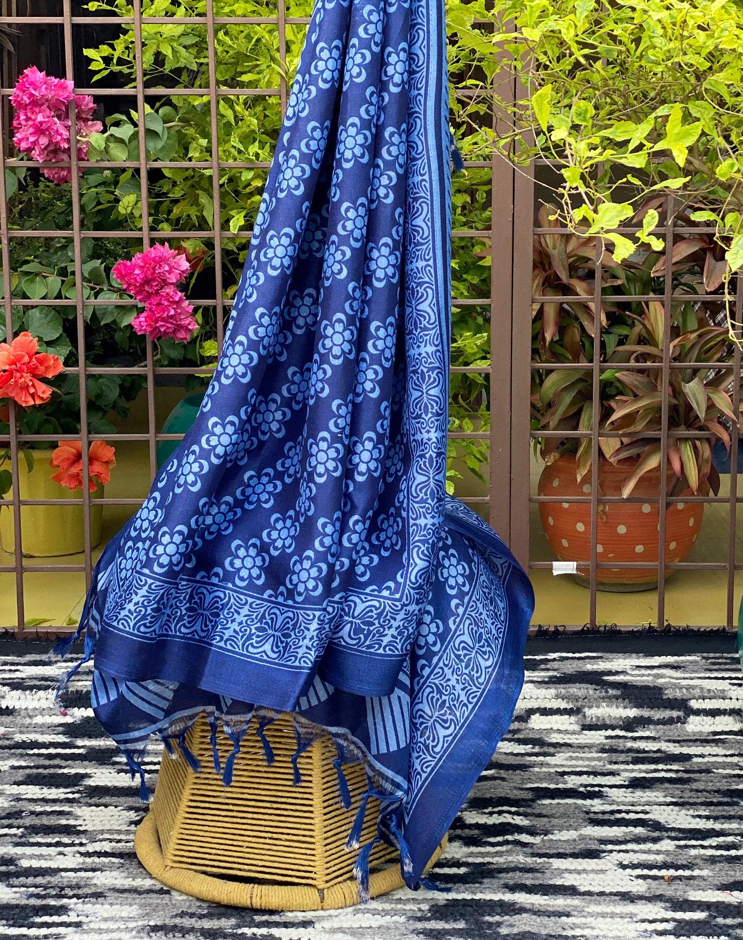 Mineral Blue Art Silk Dupatta
