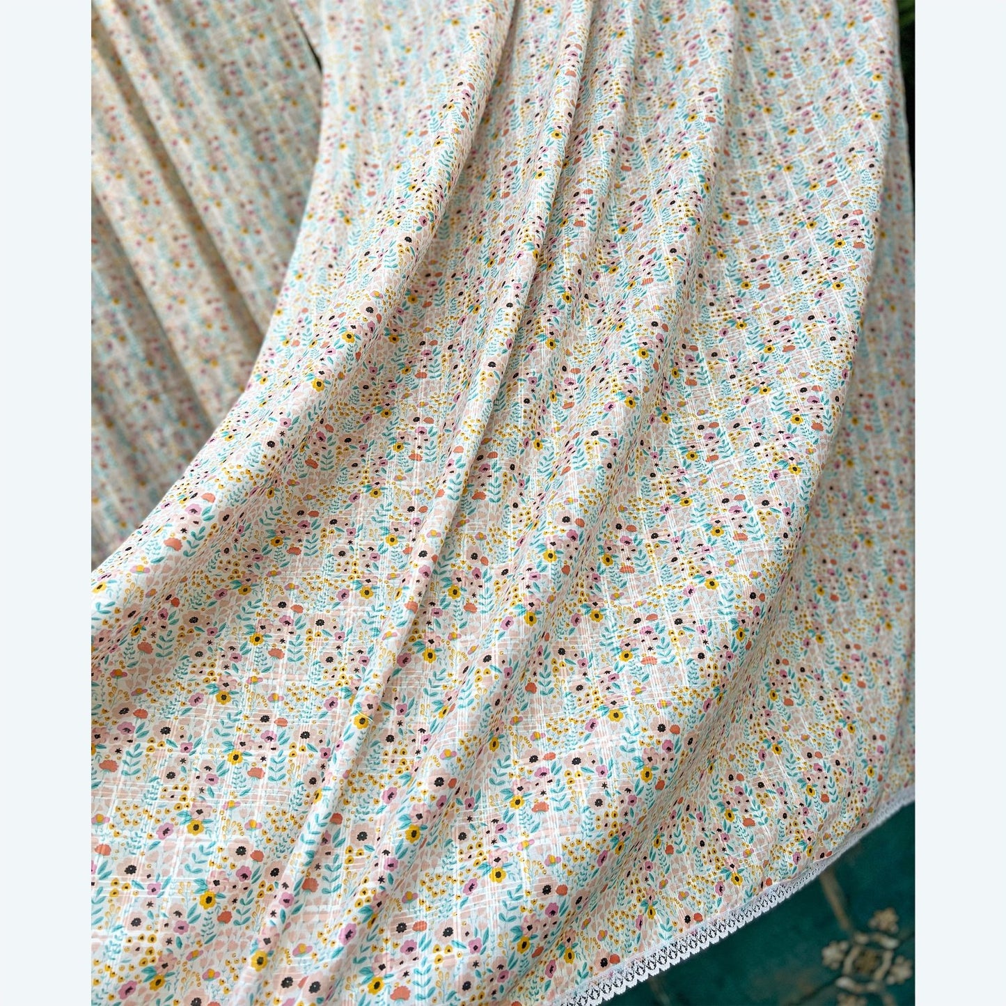 floral cotton curtains for home