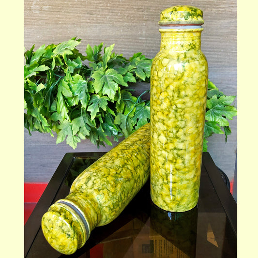 Textured Yellow Pure Copper Bottle