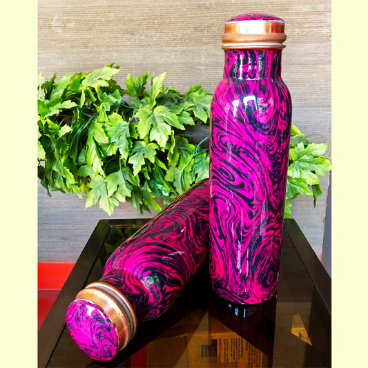 Magenta Waves Pure Copper Bottle