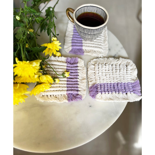 Macrame Handmade Coasters (Set of 2)