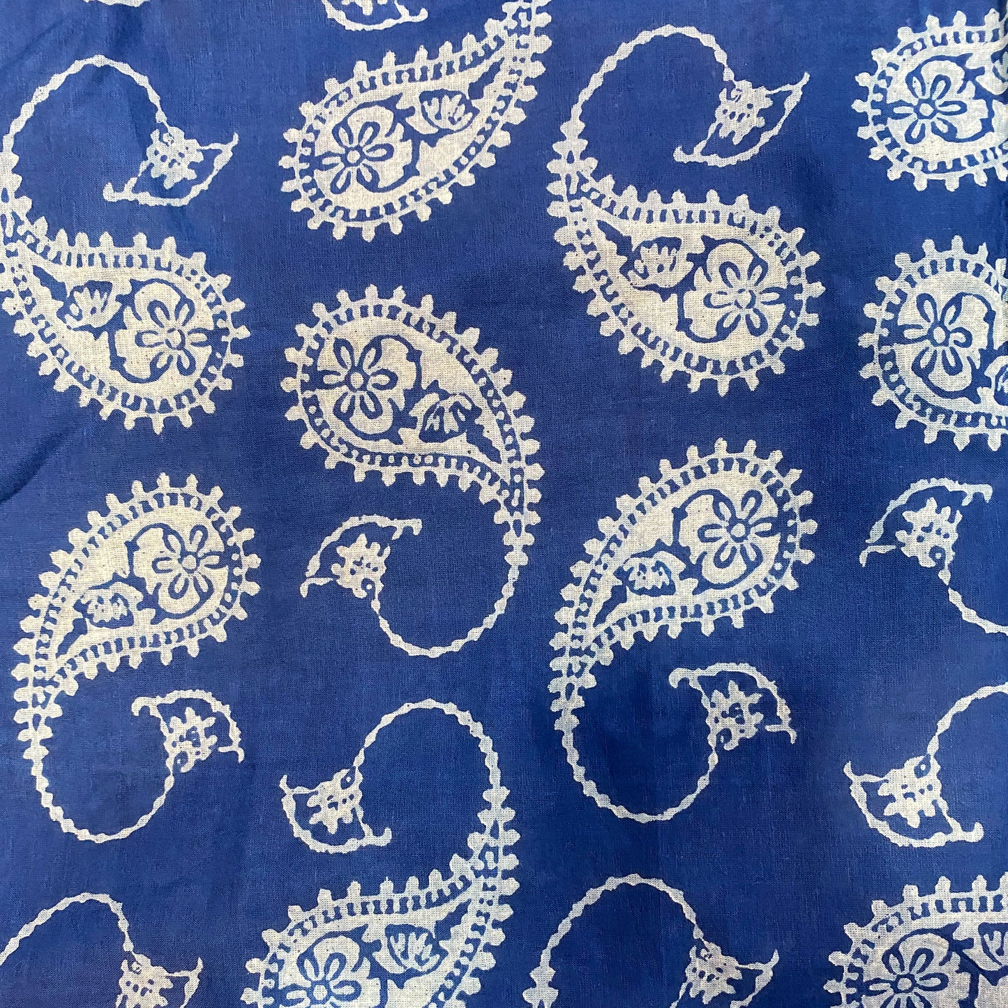 Indigo Cotton Paisley Print Fabric