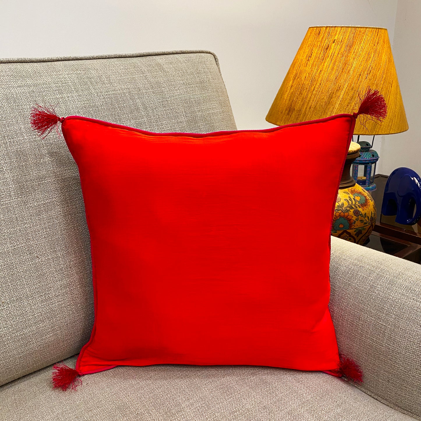 orange-coloured-silk -cushion-cover-online-India