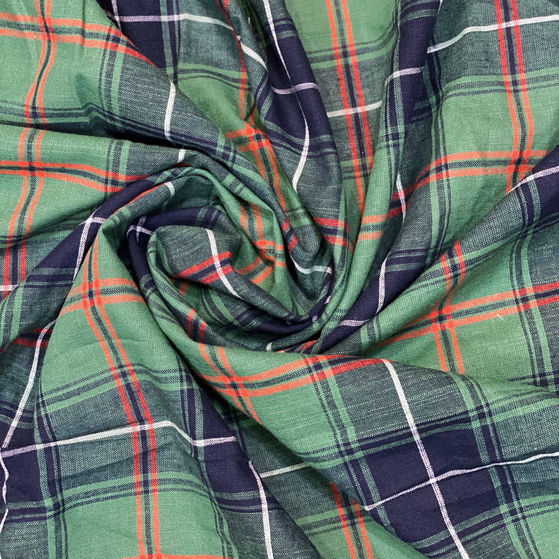 green-check-print-cotton
