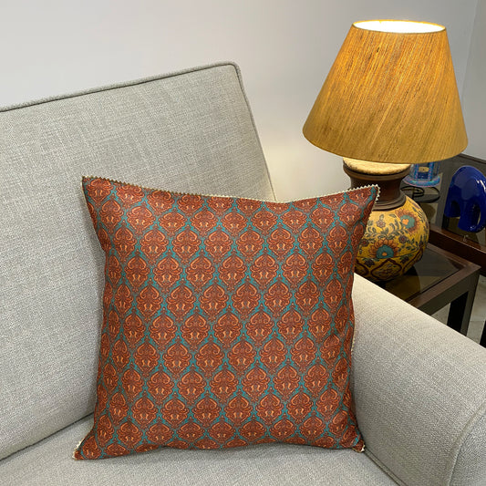 luxurious silk cushion cover in indian prints for sofa