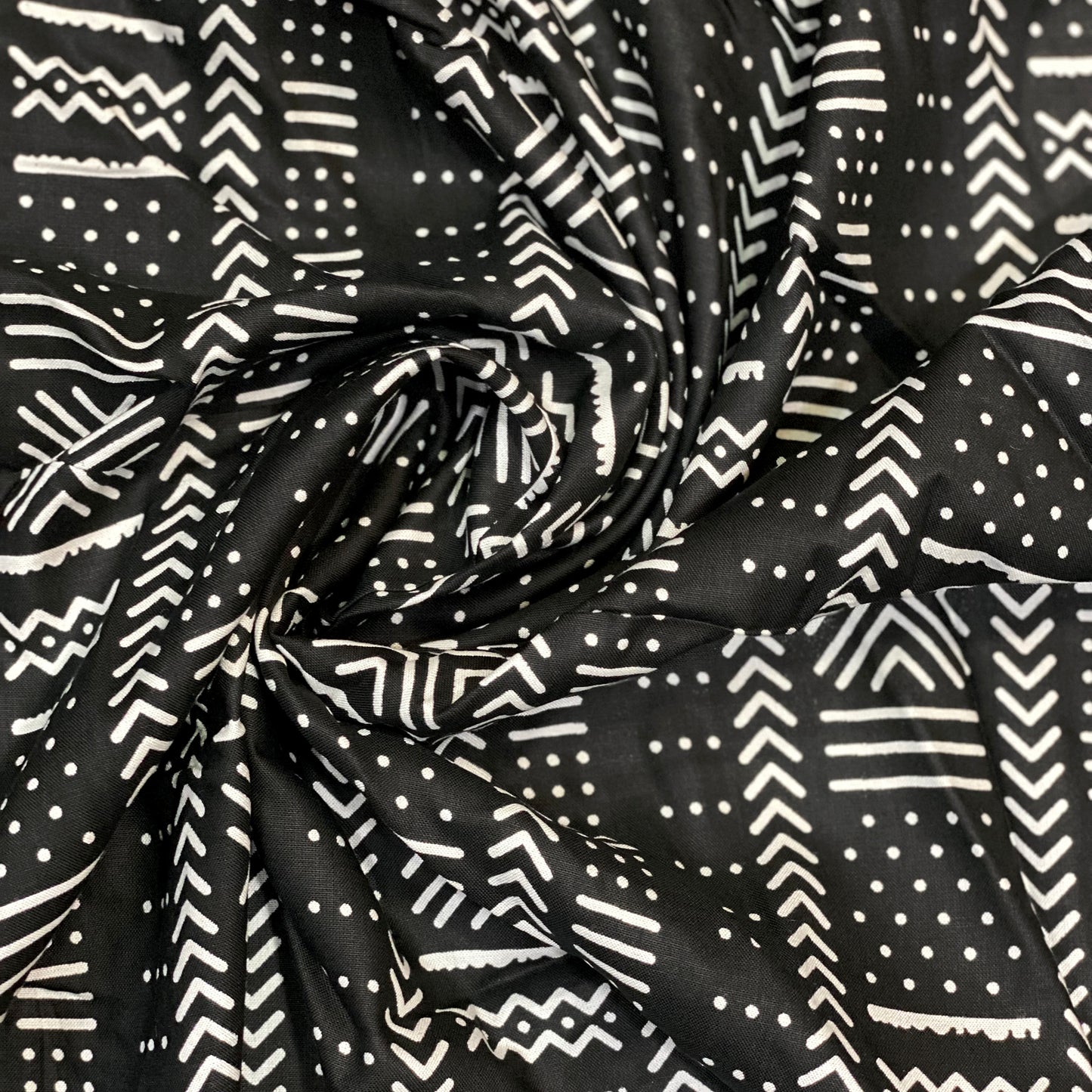 Black and White Rayon Print