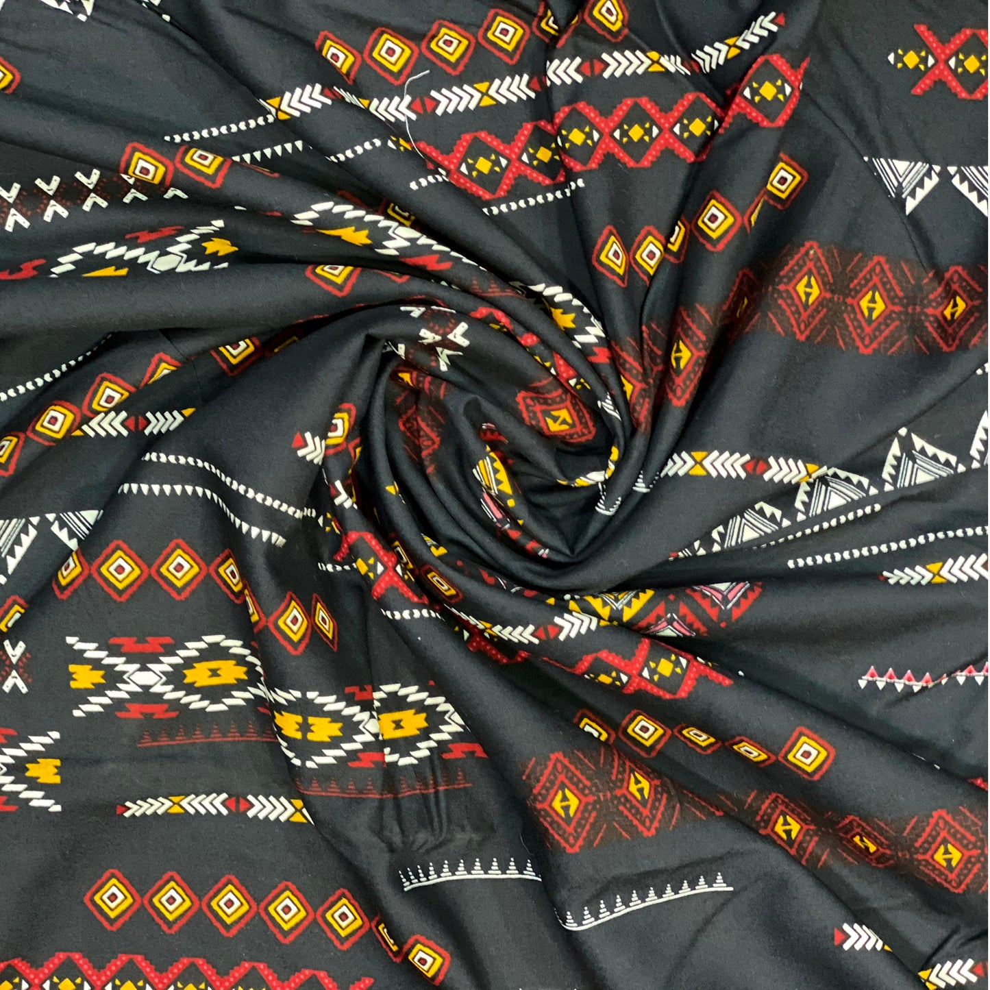 Black Cotton Printed Fabric