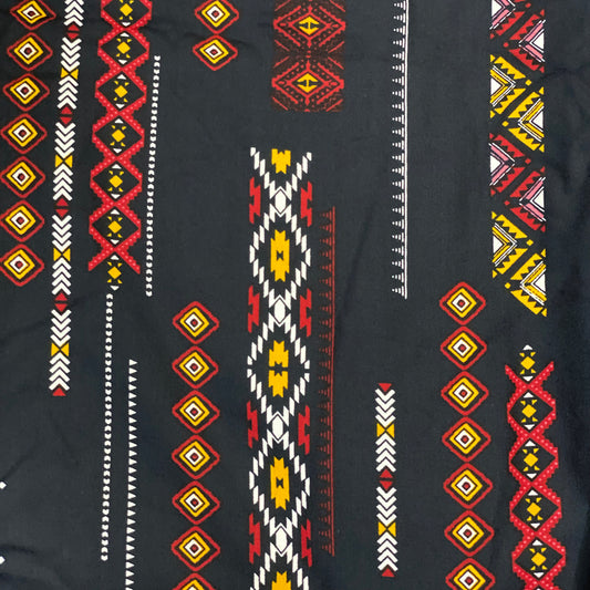 Black Cotton Printed Fabric