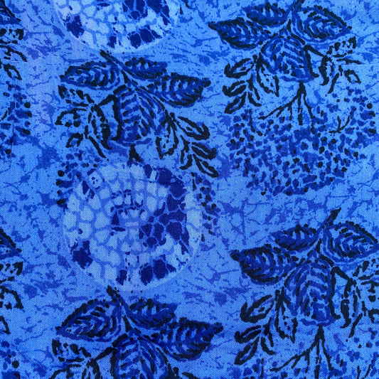Mineral Blue Printed Rayon Fabric