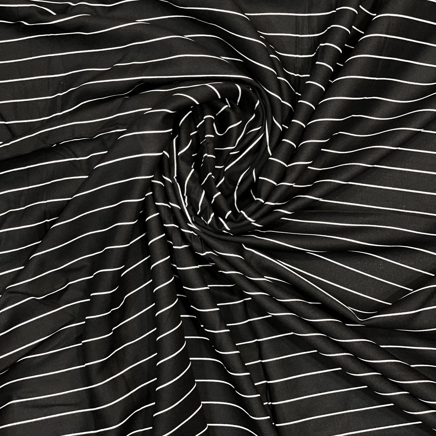 Black & White Striped Smooth Fabric