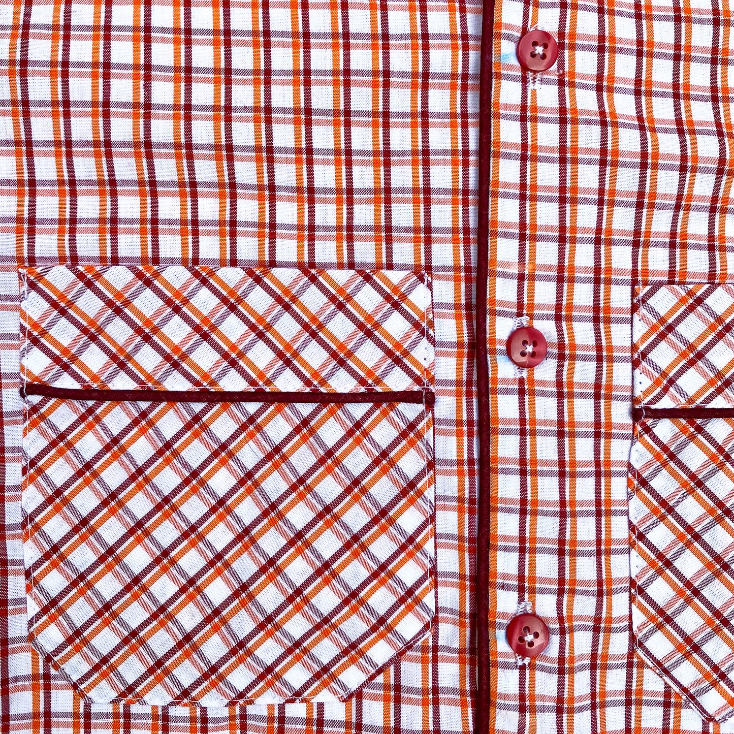 Maroon & Orange Checkered Boys Cotton Night Suit