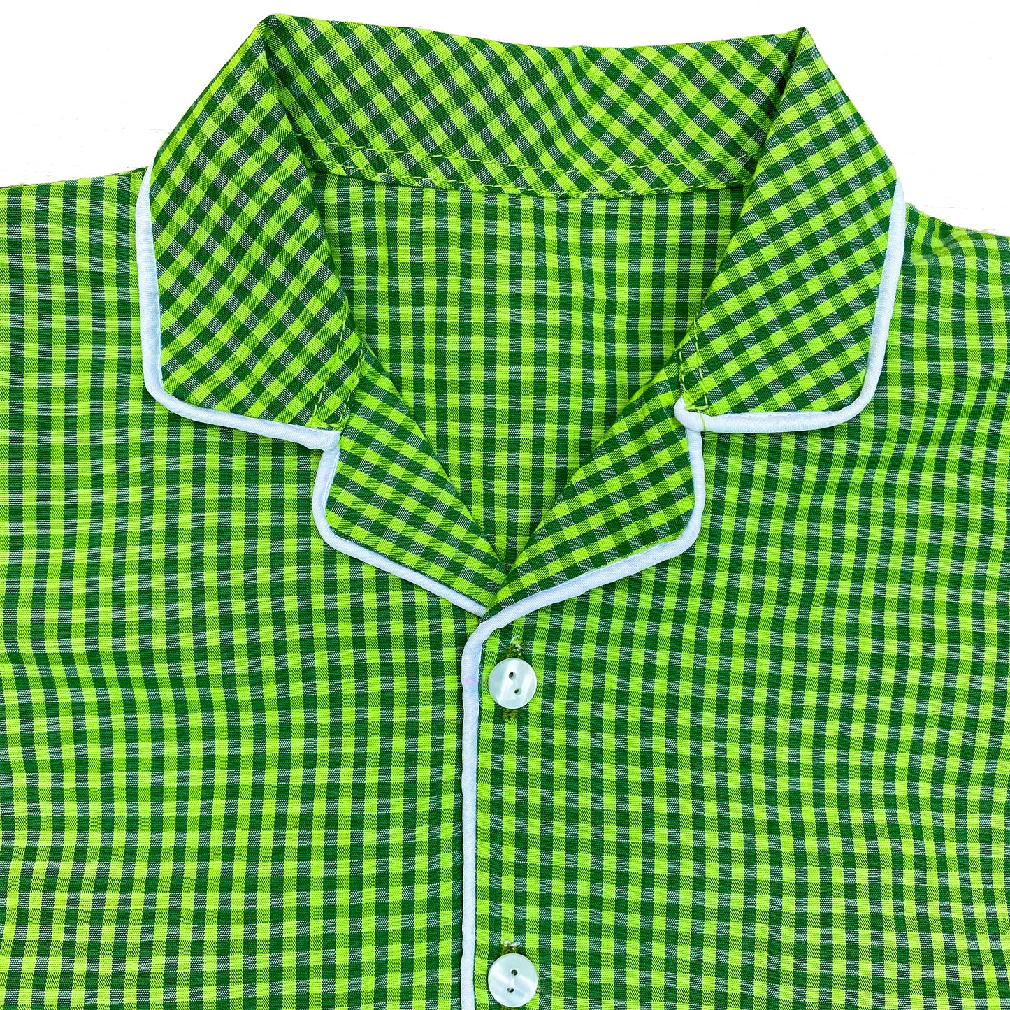 Green Checkered Boys Cotton Night Suit
