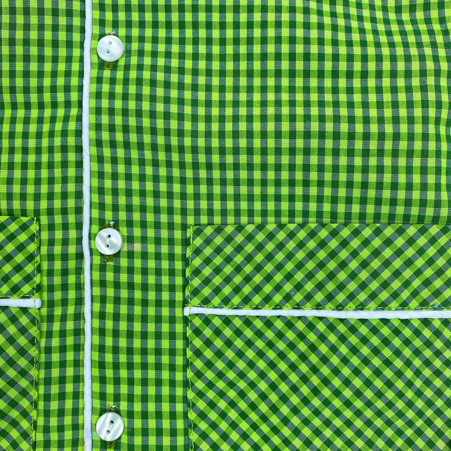 Green Checkered Boys Cotton Night Suit