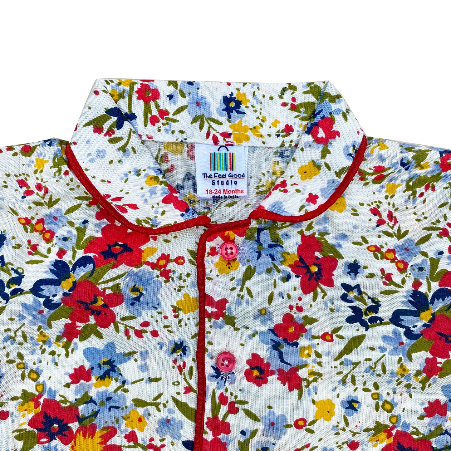 Cute Floral Girls Night Suit
