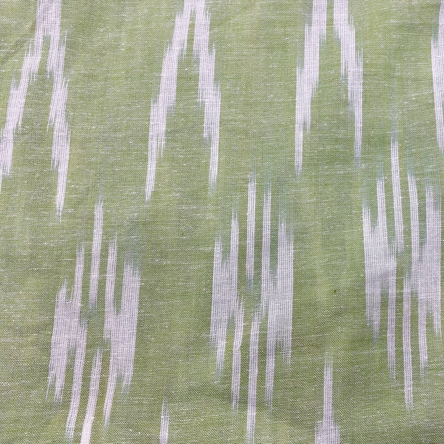 Pale Green Ikat Print Cotton Fabric
