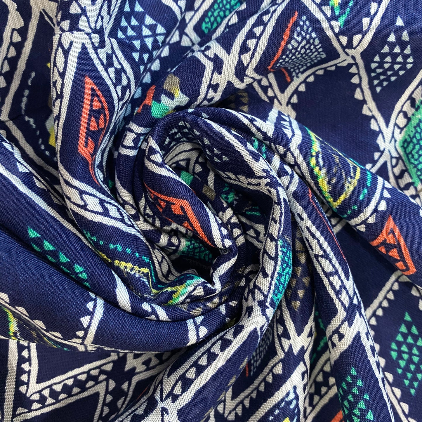 Printed Blue Soft Rayon Fabric