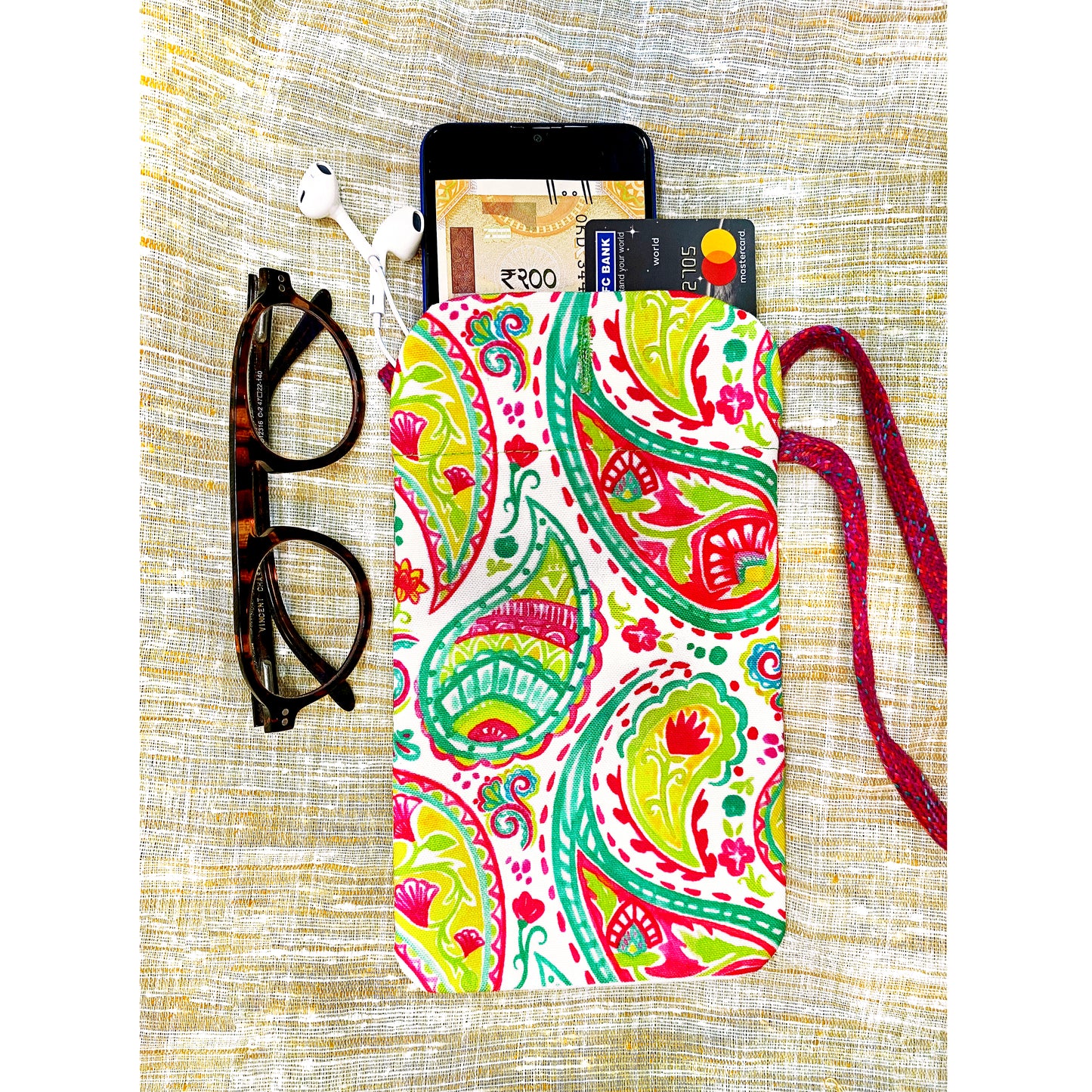 Light Paisleys Utility Pouch