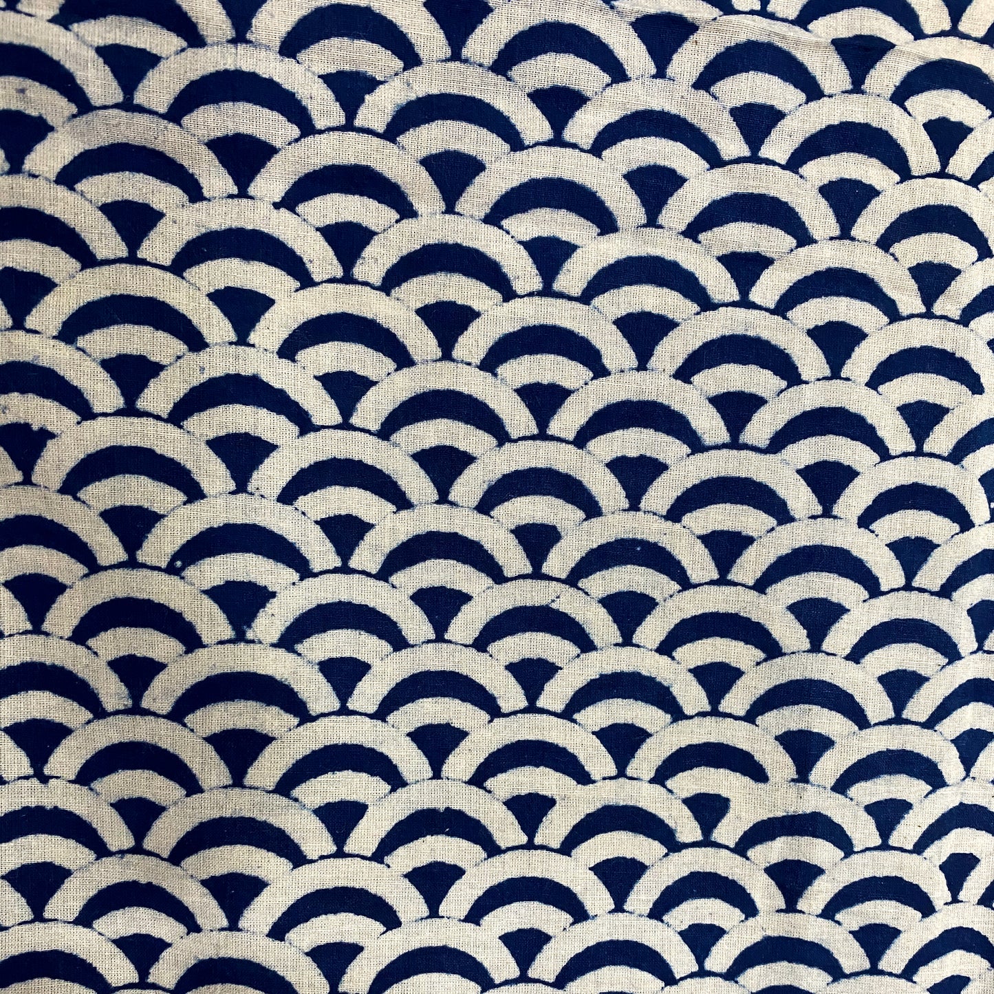 Fish Scales Indigo Cotton Fabric