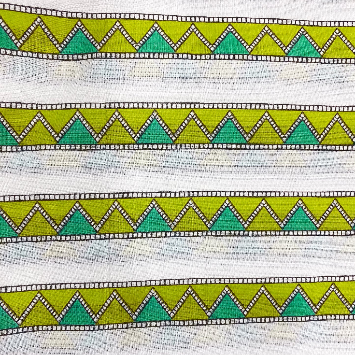 Summer Green Geometric Print Cotton Fabric