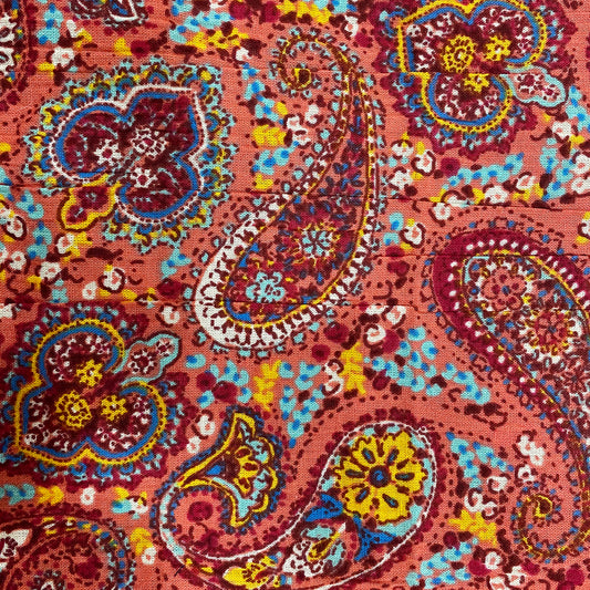 Crinkled Cotton Paisley Print Fabric