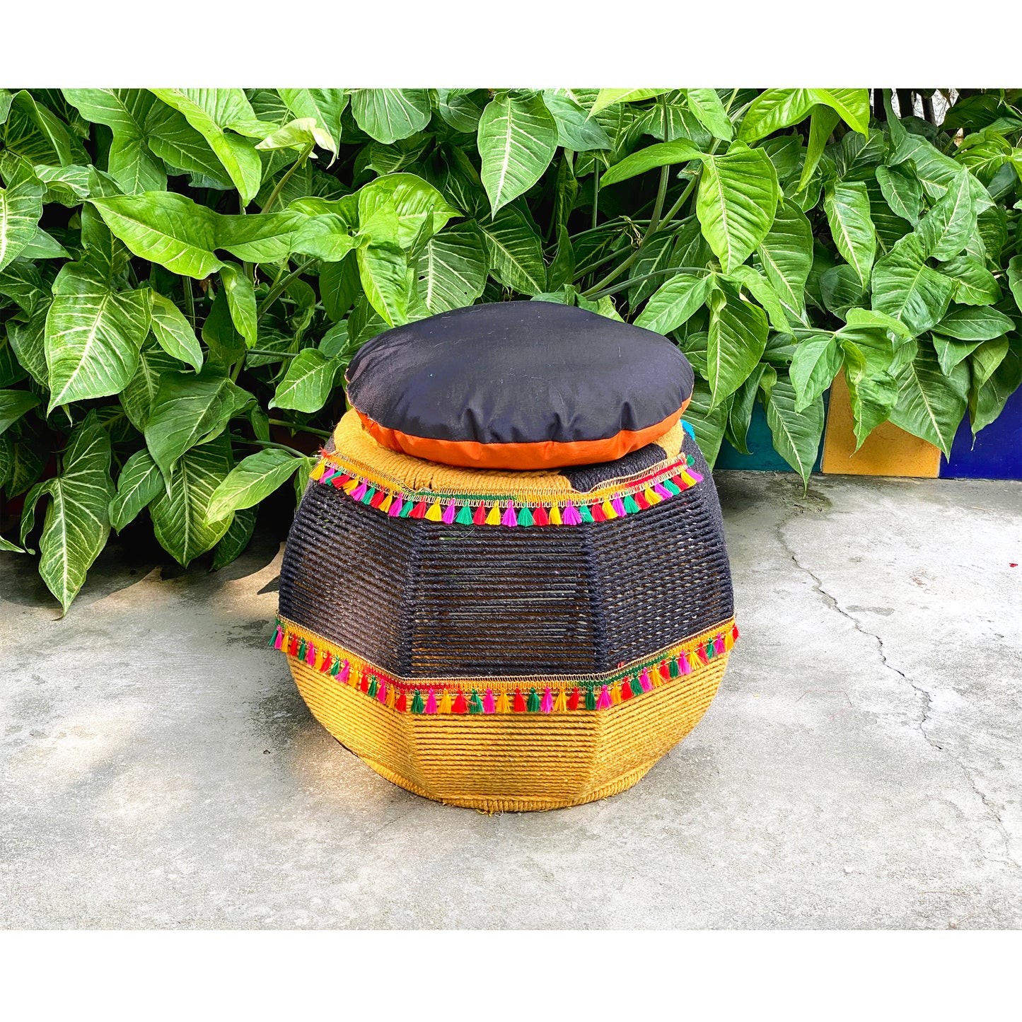 Decorated Seat With Dual Shaded Seating Cushion (Twin Set)