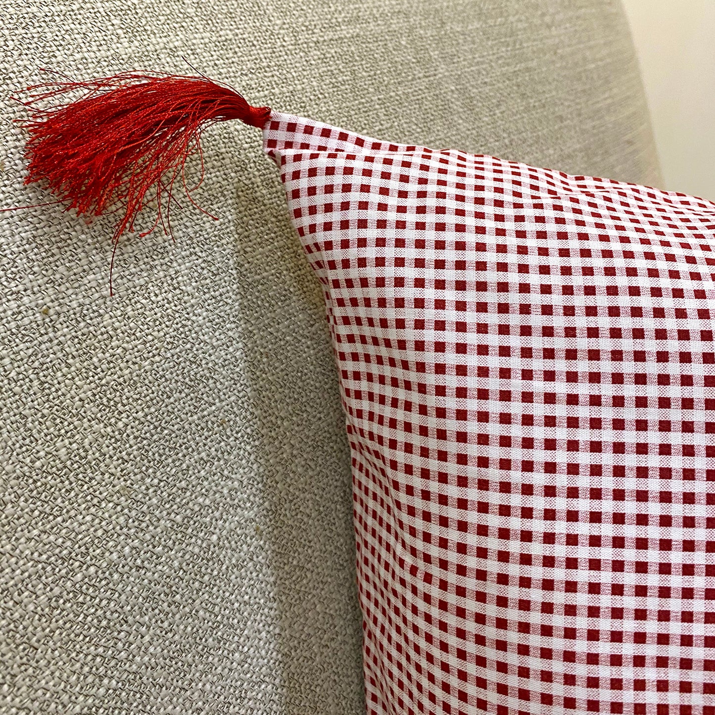 Mauve Checkered Cushion Cover