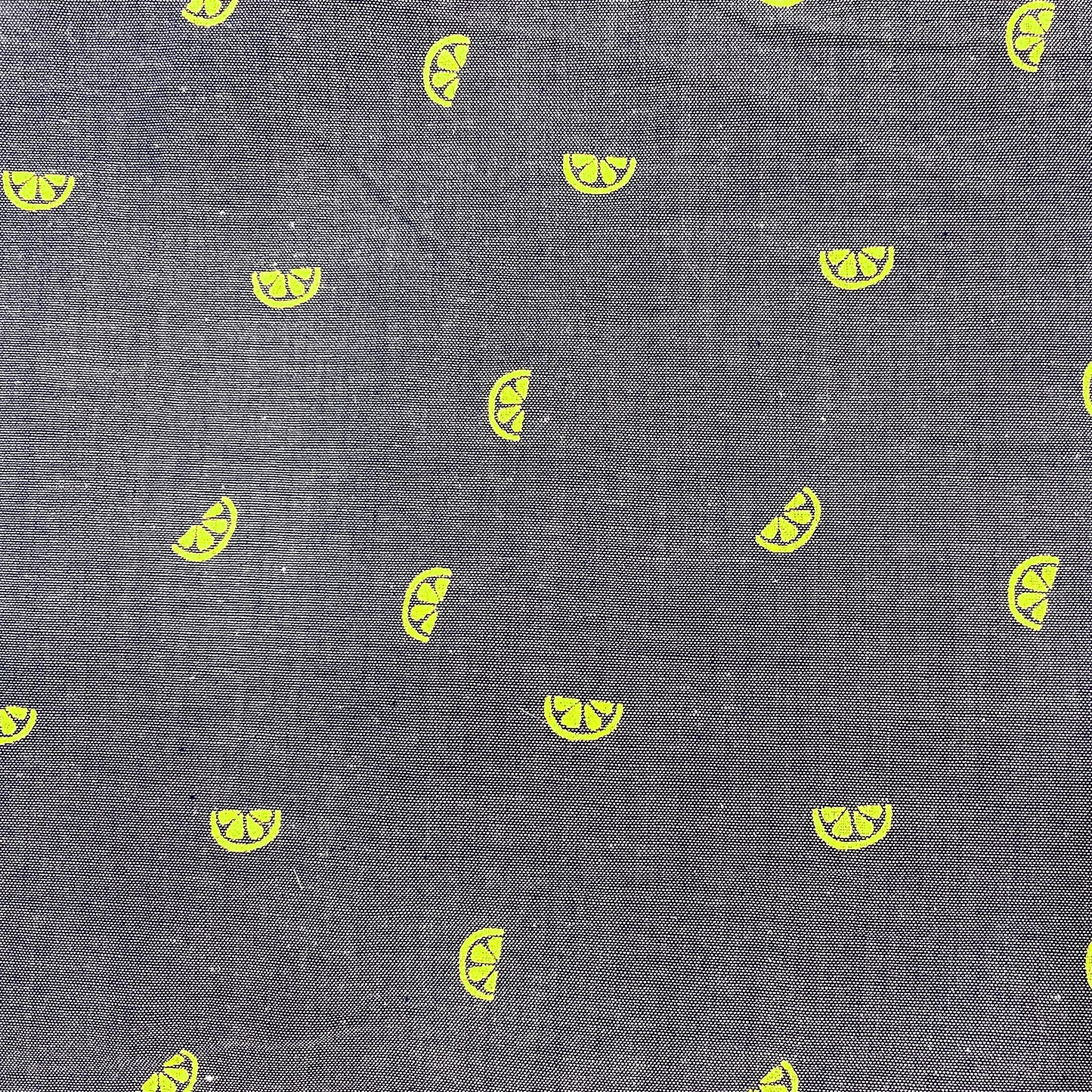 Citrus Slice Chambray Cotton Fabric