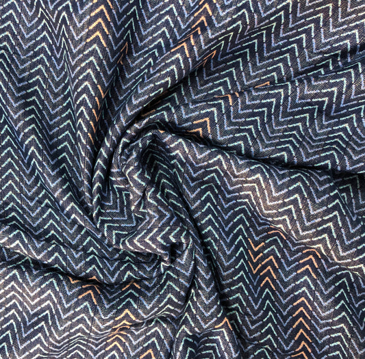 Zig Zag Print Cotton Jacquard Fabric